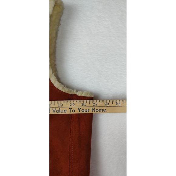 Dee Cee Brand Western Vest Suede Sherpa Lined Sleeveless Jacket Large - Picture 5 of 8